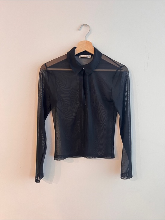 Abercrombie & Fitch Tops - Abercrombie & Fitch Sheer Black Button-Up Blouse
